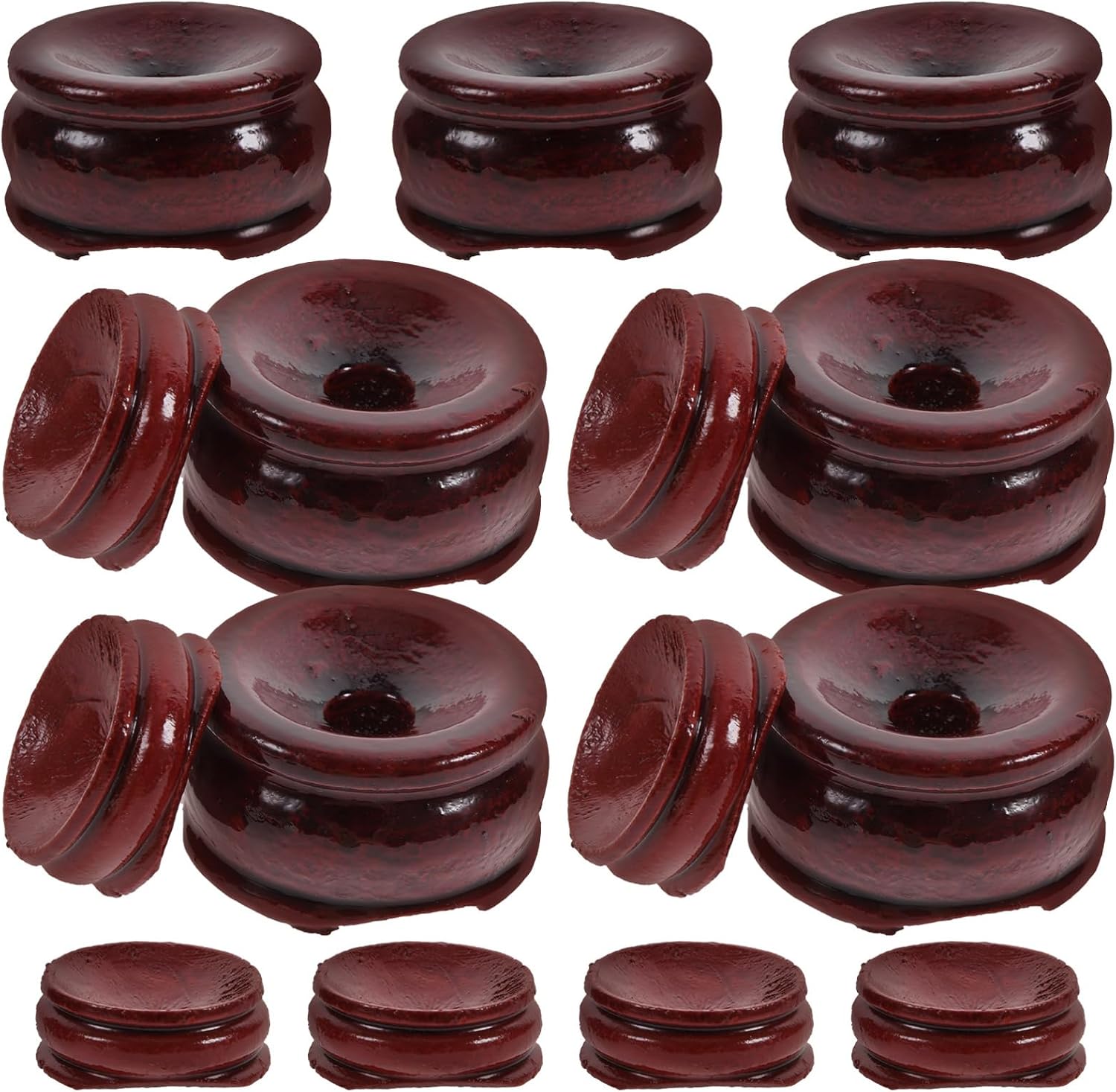 MAGICLULU Wooden Sphere Holder 20pcs Brown Display Stand for Crystal Balls