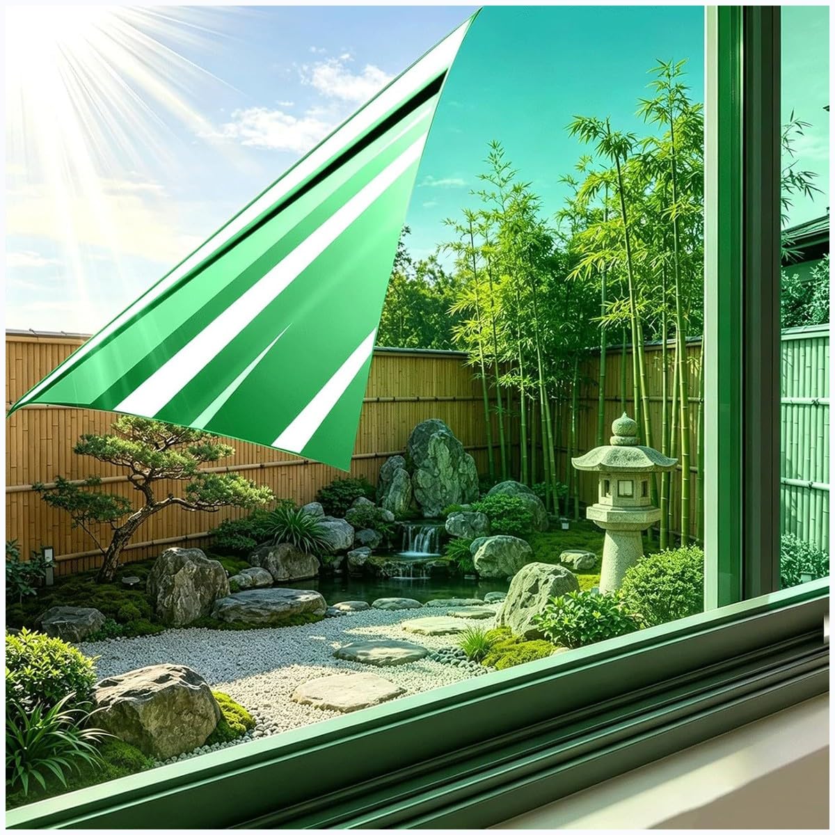 Bananaww Window Privacy Film Static Cling Reflective Glass Film for Home Office Bathroom, Daytime Privacy Window Tint Film, Anti Glare Heat Control UV Protection Film, 6 Colour Options