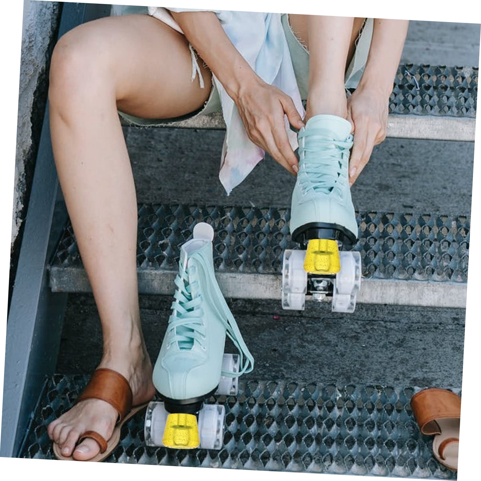 HANABASS 1 Set Roller Skates Brake Mats PU Brake Pads for Training Easy Installation Braking Blocks for Enhanced Safety and Smooth Stops Compatible with Roller Skates