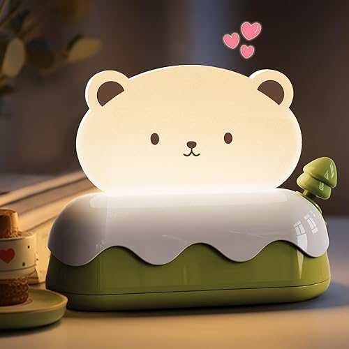 LOHAS - Bonita luz nocturna para niños, lámpara de oso kawaii, recargable por USB, RGB que cambia de color, decoración para dormitorio, guardería,