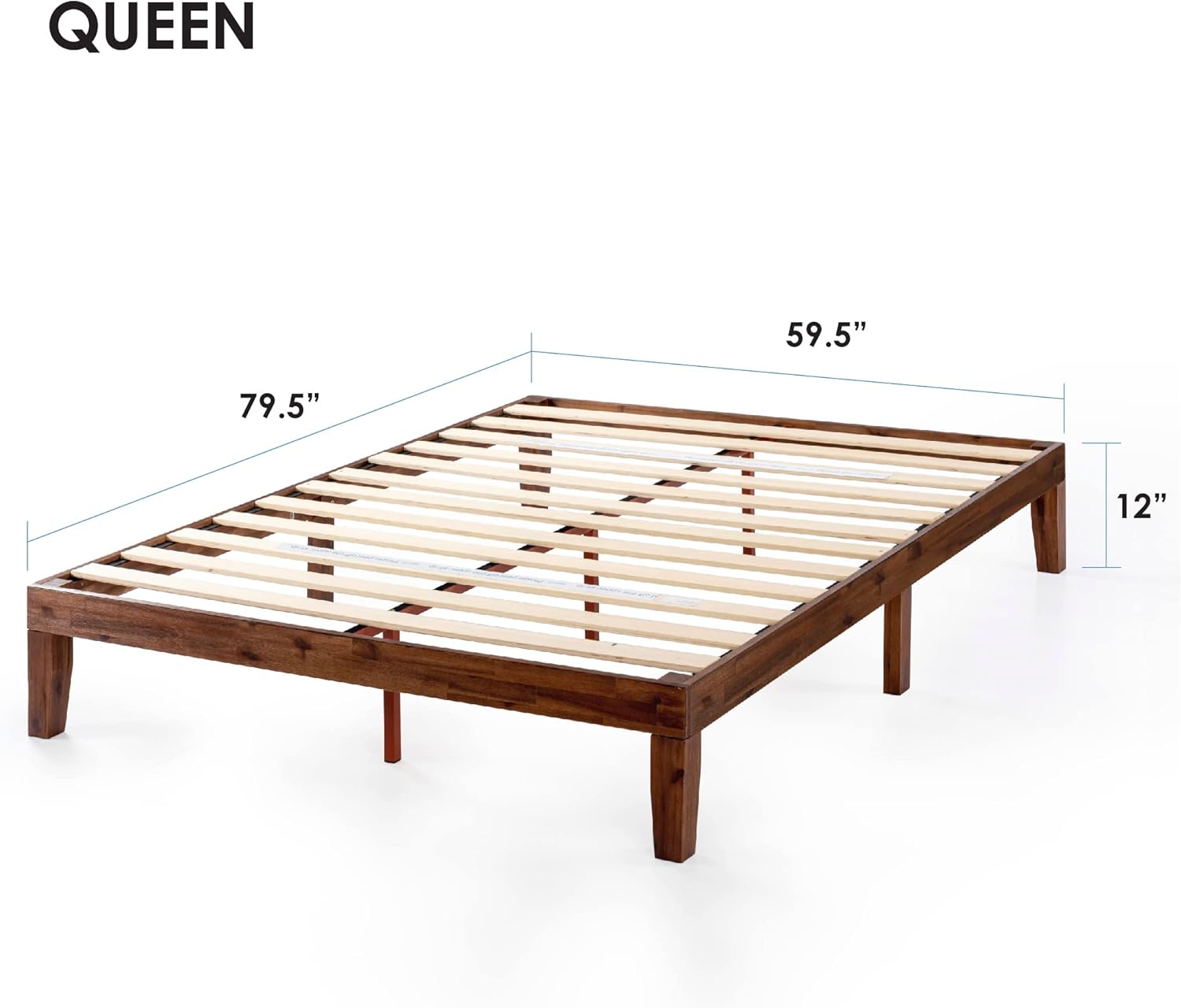 mellow naturalista solid wood platform bed queen wooden slats detail