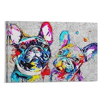フレブル　アート　80×80 フレブル アート 80×80 Amazon.co.jp: カラフルなフレンチブルドッグ