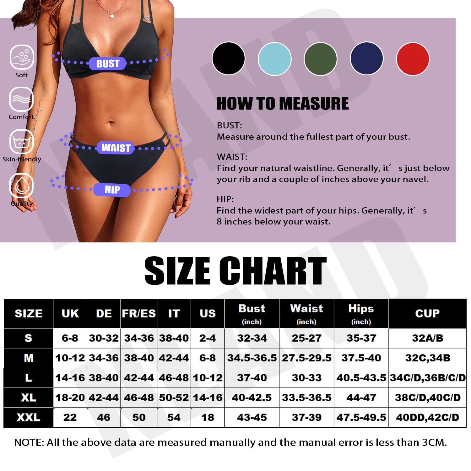 Bikini Mujer Trajes de Baño Dos Piezas Ajustable Halter Top Bikini Triangular Cintura Baja Tanga Ropa de Baño