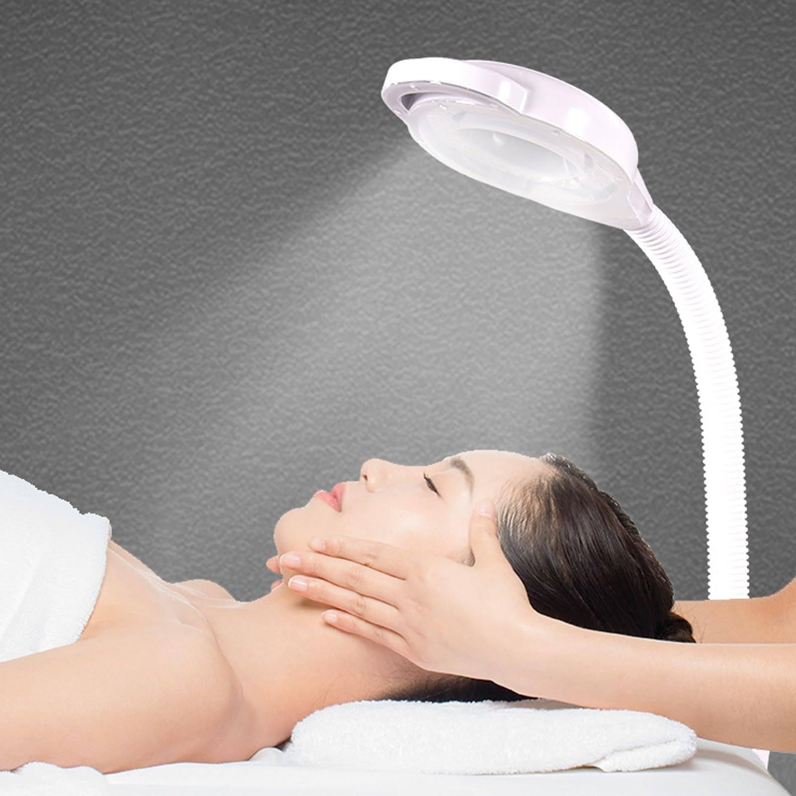 Mobilna Lampa Badawcza LED Bezcieniowa na Statywie z Powiększalnikiem 8X & Pudełkiem Do Przechowywania do Pielęgnacji Skóry, Manicury, Tatuażu, Stomatologii i Weterynarii