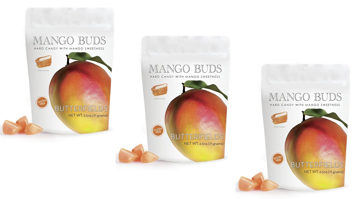 Butterfields Candy - Gourmet, Old-Fashioned Honeybell (ORANGE) Buds Hard Candy, 3 oz. (3-Pack) | Gluten Free | Made with 100% Real, Pure Cane Sugar | Handcrafted in the USA