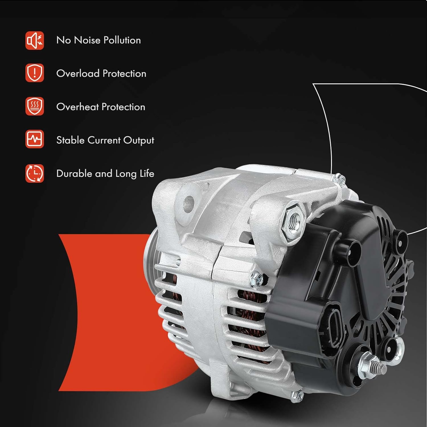 A-Premium Alternator Compatible with Audi Q5 2009-2010, A5 Quattro 2008-2010, V6 3.2L, S4, S5 2010-2012 V6 3.0L, 12V 150Amp Clockwise 6-Groove Pulley, Replace# TG15C094, 06E903016S