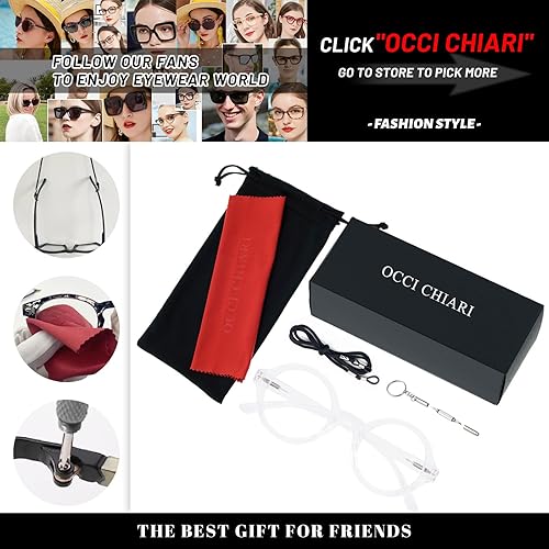 Miniatura 6 de OCCI CHIARI Gafas de lectura para mujer, marco transparente (0 1.0 1.5 2.0 2.5 3.0 3.5)