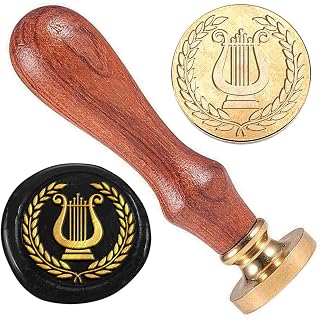Ancient Greek Symbol Wax Sealing Stamp Easter Wax Stamp with Wooden Handle 1" Wax Seal Stamp Kit for Wedding Party Envelopes Invitation Cards Wine Packages Greeting Cards Gift Wrap Decor