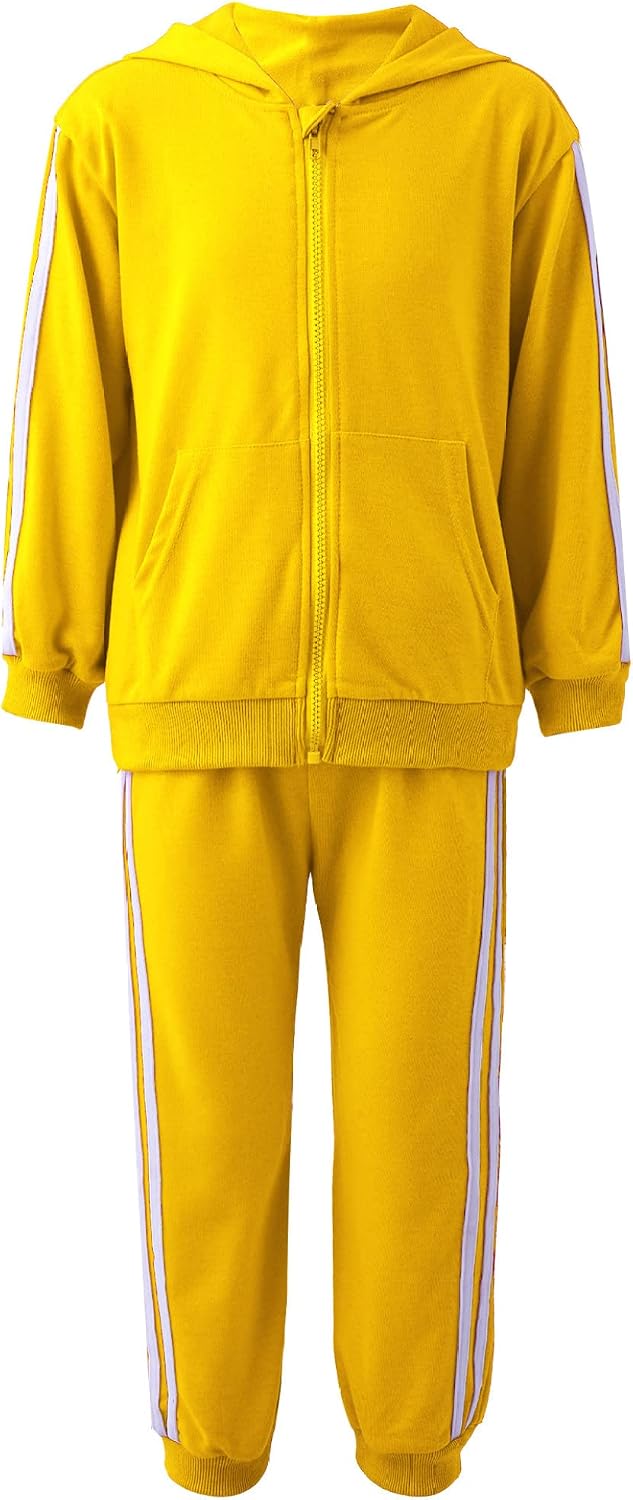 Kids Toddlers Zip Up Hooded Sweatshirt and Pants Set Boys Girls 2 Pieces Fleece Tracksuit Sweatsuit Outfits