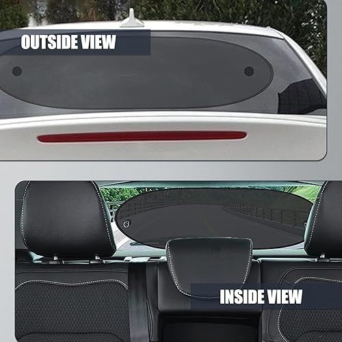 Miniatura 4 de cerfioo Pack-1 Car Window Shade, 39.37In x 19.68In Breathable Thermal Insulation Mesh, Complete Coverage, Universal Automotive Rear Windshield Sun