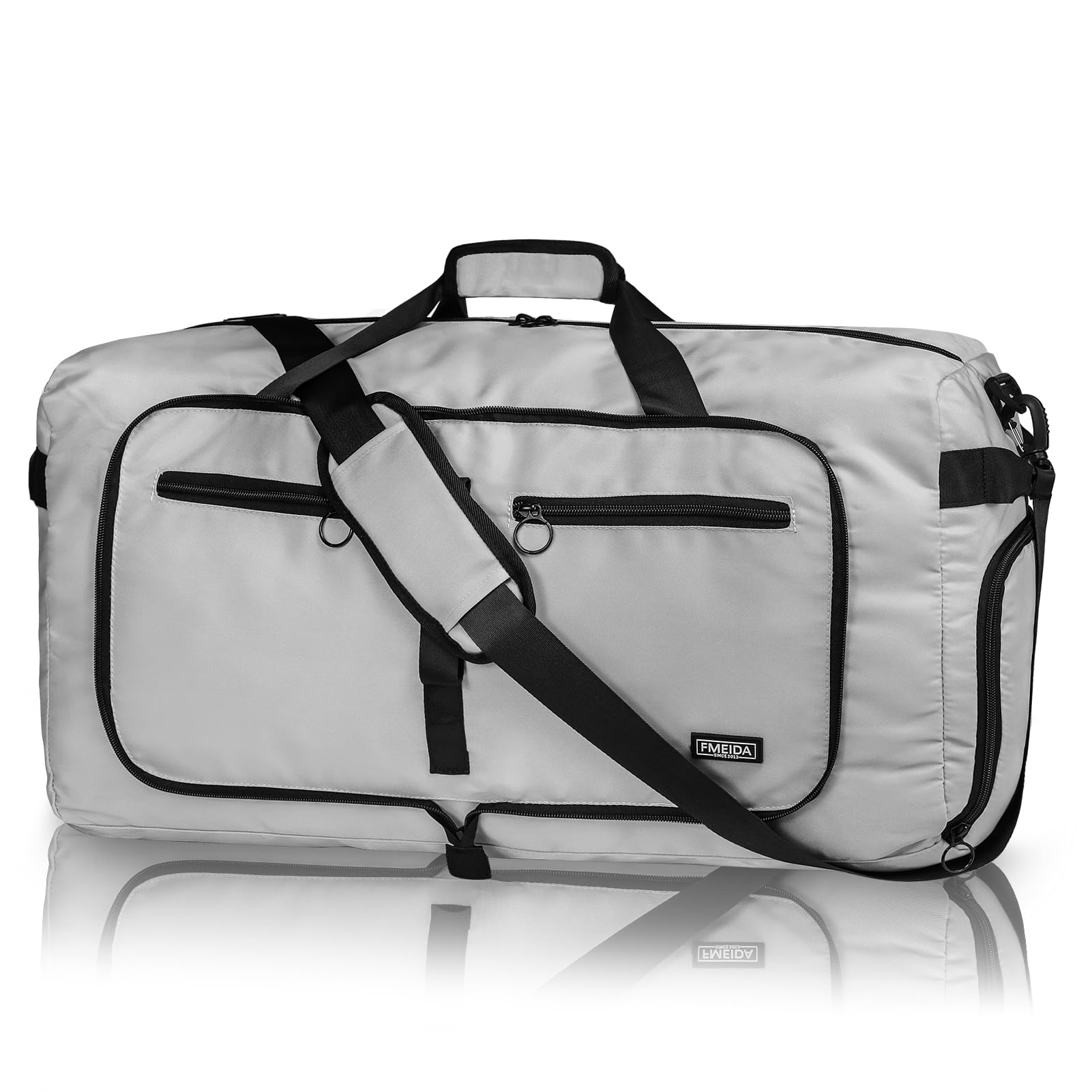 Fmeida 65L Borsone da Viaggio Unisex Adulto, Grande Borsone Palestra con Scomparto per Scarpe e Tracolla, Impermeabile Duffel Bag Borsa Sportivo