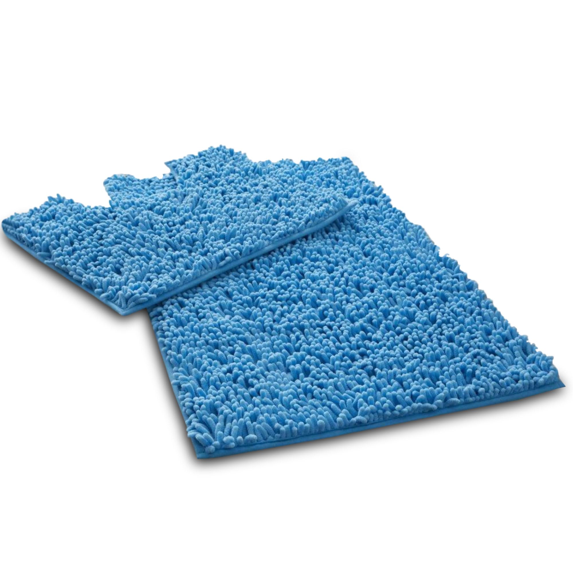 VELVETIO Loop Bath Mat Set For Bathroom, 2 Piece Super Soft Water Absorbent 100% Microfiber Chenille Toilet Rugs, Memory Foam Anti Slip Shower & Bathtub Rug Sets, Turqouise