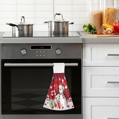 Miniatura 6 de Boccsty Toallas de baño con diseño de muñeco de nieve de Navidad, 2 piezas, toallas de baño de mano de invierno, toallas de cocina, toallas de té