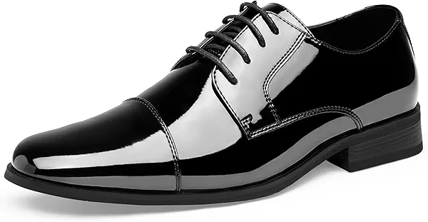 Jousen Mens Dress Shoes Tuxedo Patent Oxford Classic Comfortable Dress Shoes for Men