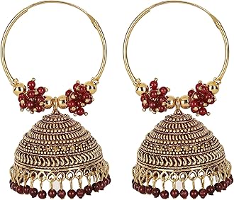 Shining Diva Fashion Latest Stylish Traditional Hoop Jhumki Earrings for Women & Girls