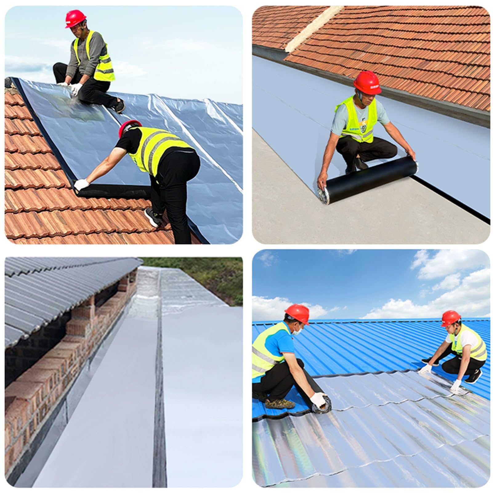 Cinta autoadhesiva impermeable para reparación de techo, lámina de aluminio reflectante, rollo protector de grietas en la superficie