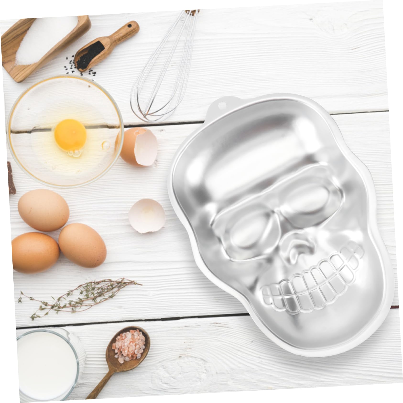 UPKOCH Moule À Gâteau En Aluminium En Forme De Crâne Dhalloween 3 Pièces Flexible Pour Fondant Chocolat Et Bonbons
