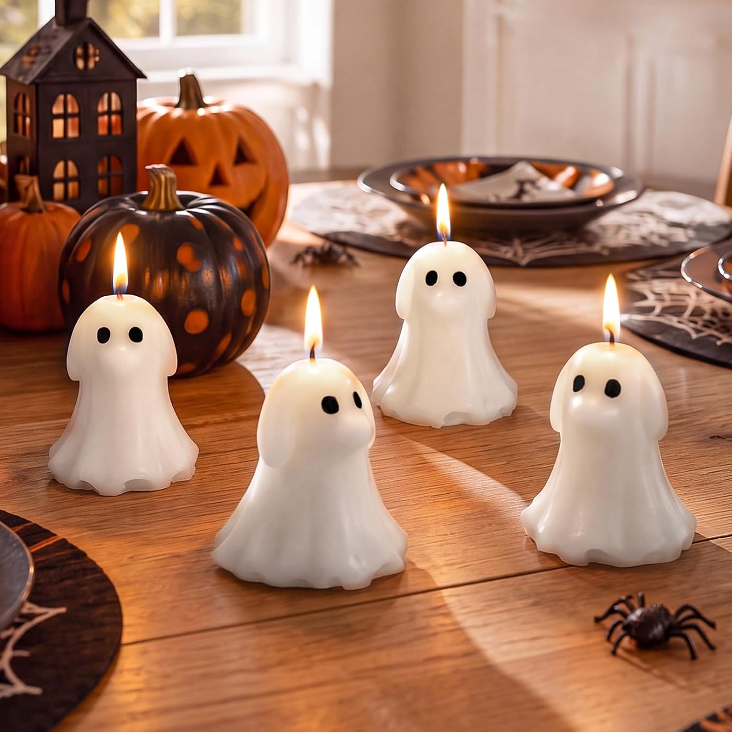 Conelist 4 Pcs Ghost Dog Scented Candles Cute Halloween Table Decor