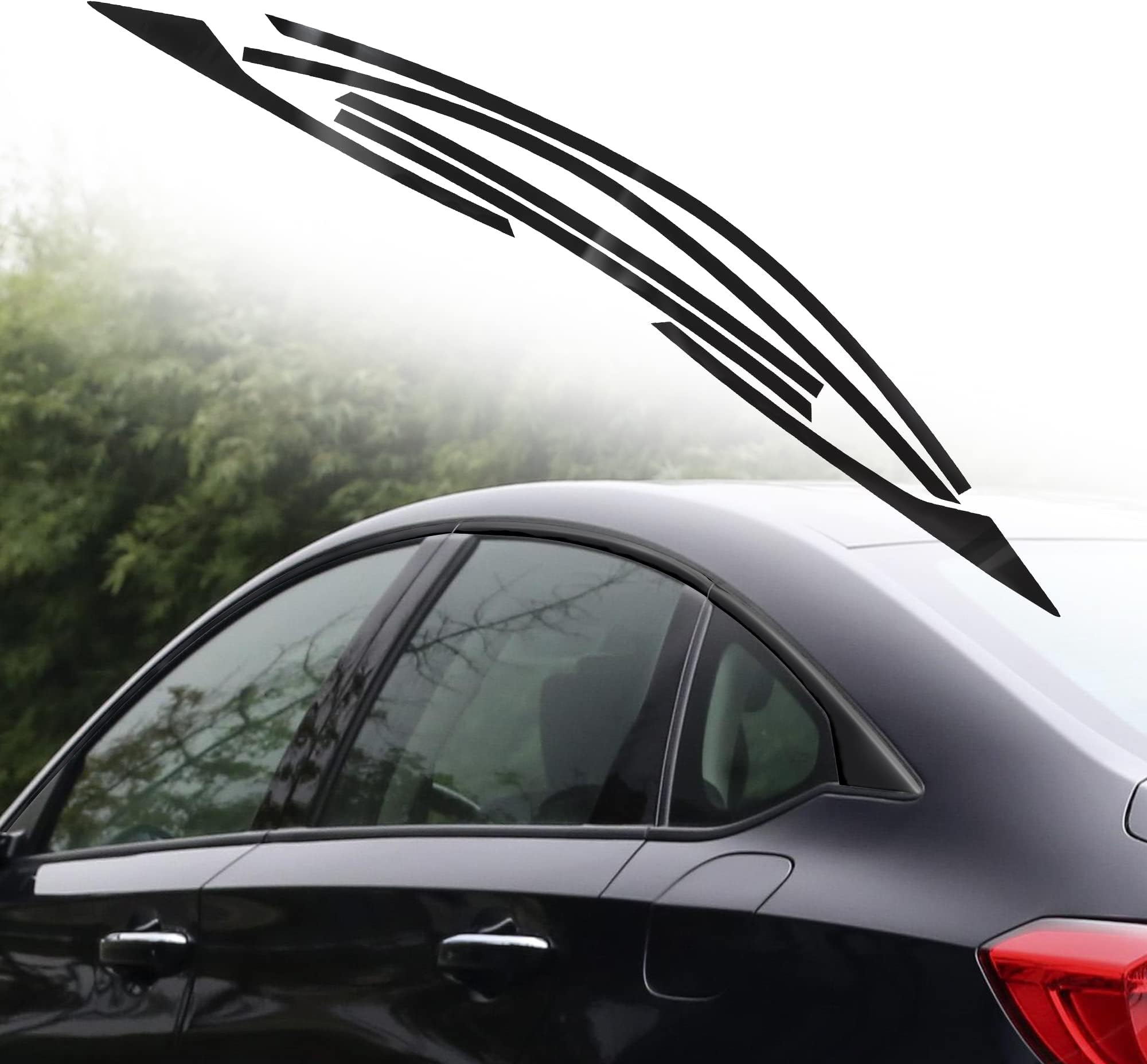 TOMALL Car Window Edge Vinyl Stickers Compatible with Honda Accord Sedan 2018 2019 2020 2021 2022 Auto Window Cover Strip Trim Accessories (Glossy Black)