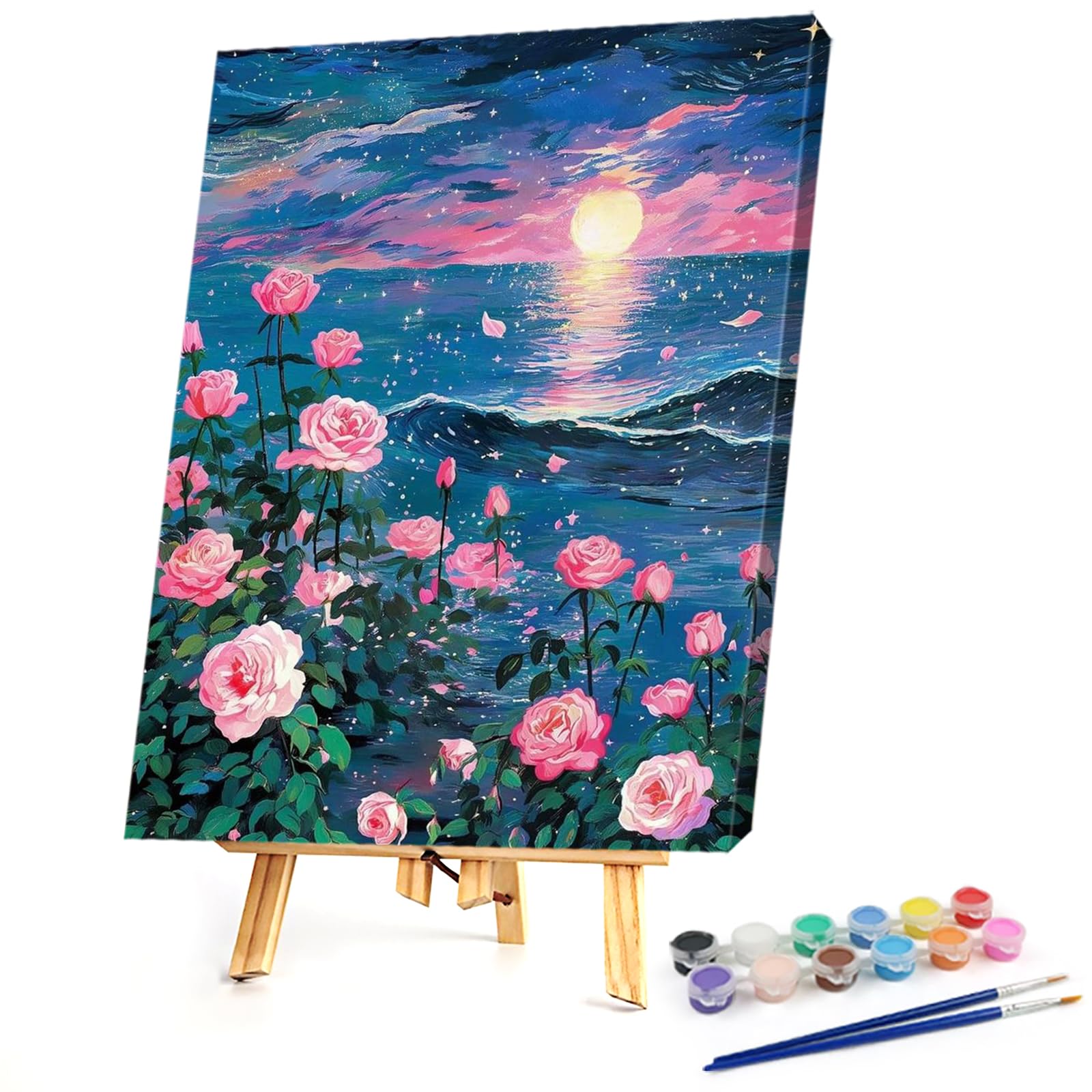Poetrydraw Sunflower Bouquet Diy Paint By Numbers Kit 11.81X15.75in Canvas With Frame For Beginners & Adults - Home Wall Decor & Gift