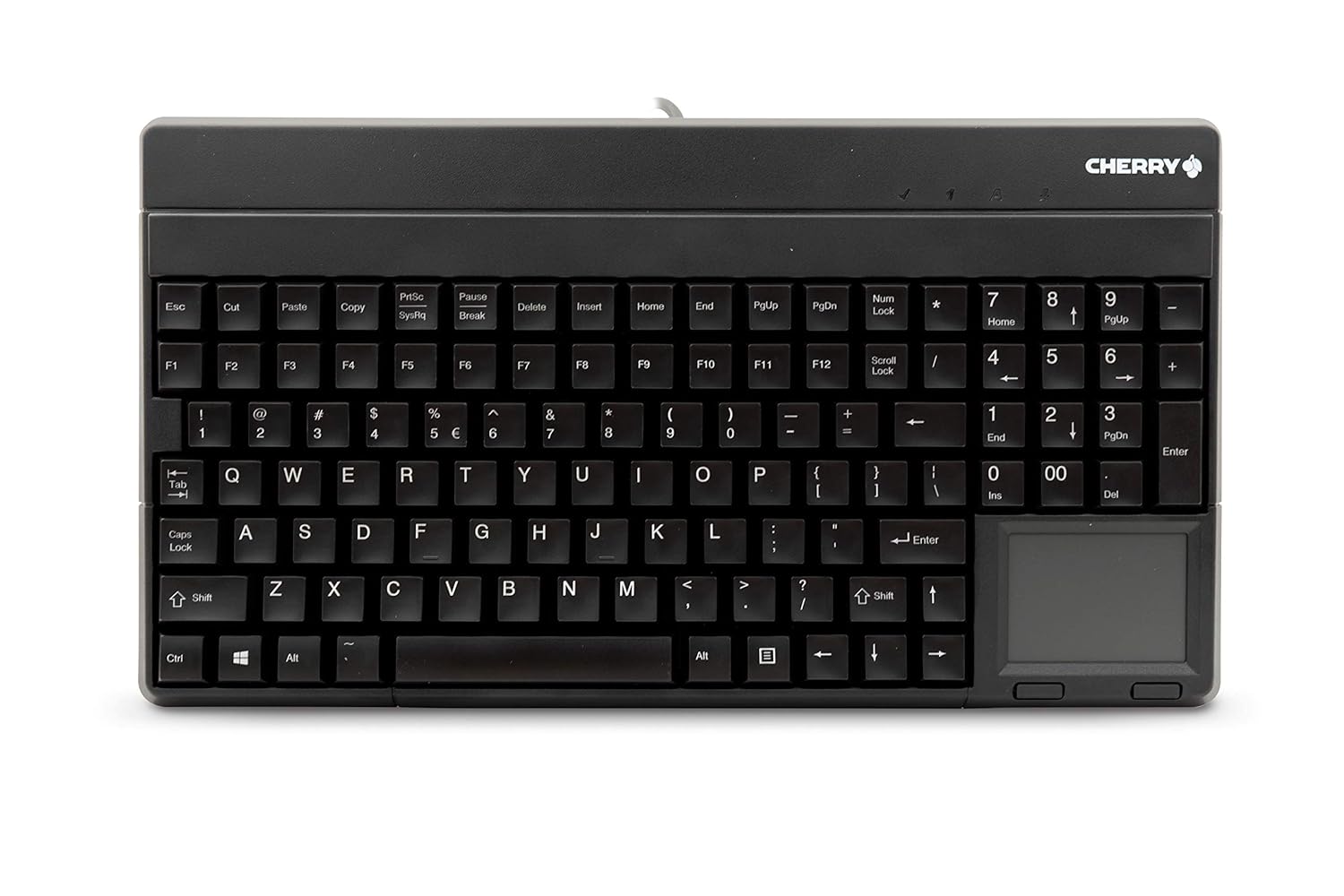 Cherry G86-62401 Compact Keyboard - Integrated Touchpad - USB - Black- Spill Resistant (G86-62401EUADAA)