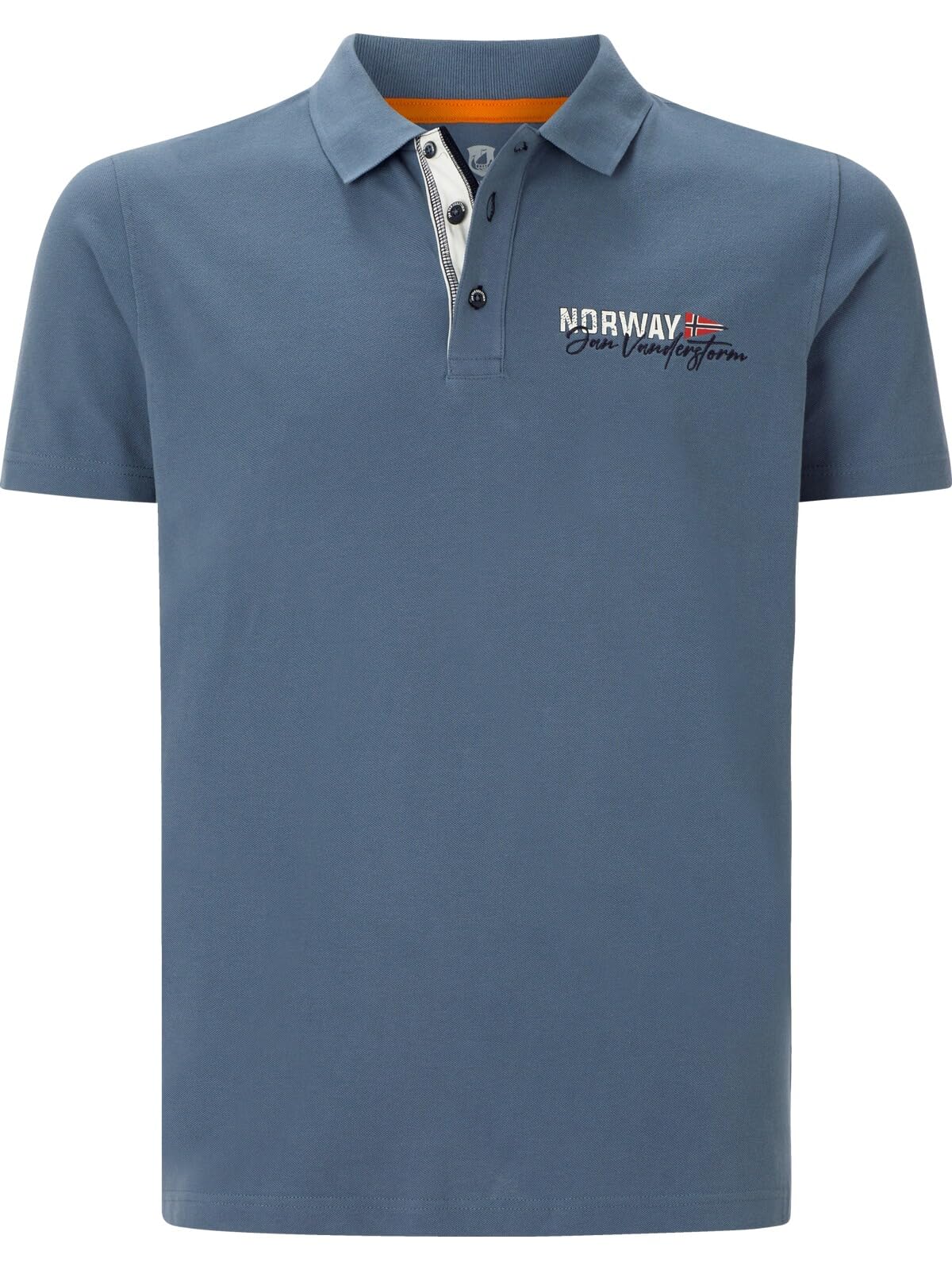 Jan Vanderstorm Herren Poloshirt Jakov | 100% Baumwoll-Piqué Shirt, Knopfleiste, atmungsaktives Kurzarm-Design, nordischer Casual-Look, große Größen L–7XL