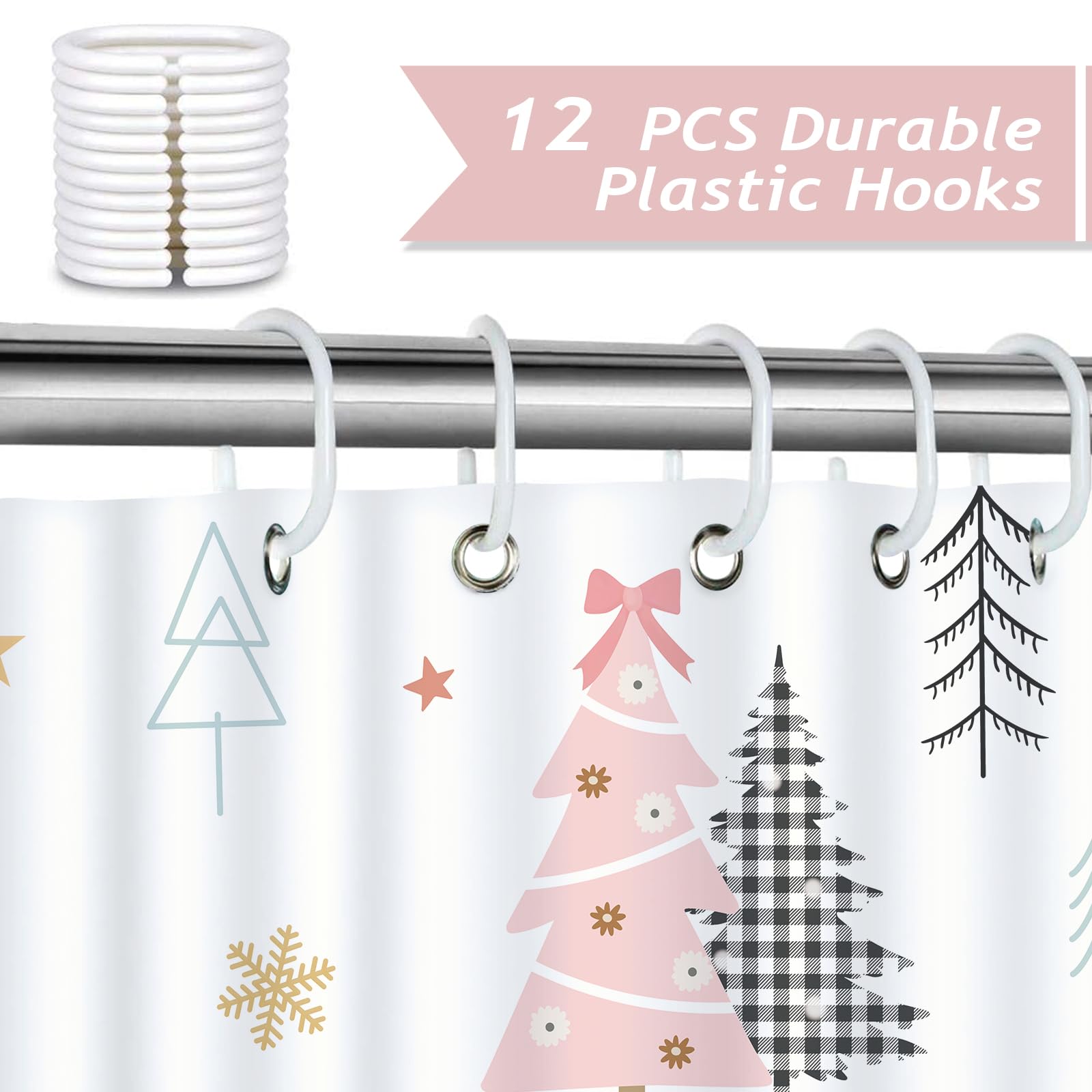 Bonhause Christmas Tree Shower Curtain - Image 3