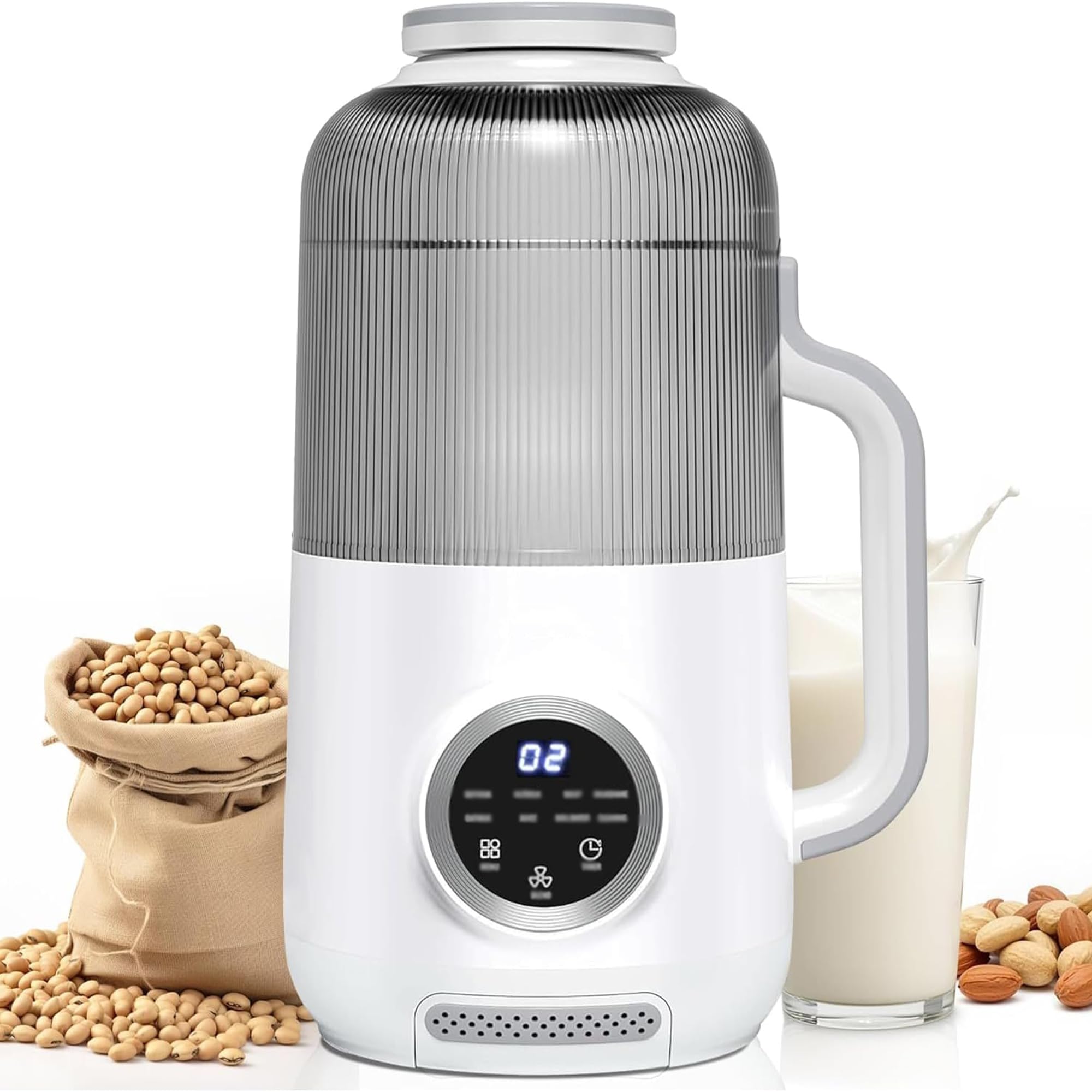 Maszyna do robienia mleka orzechowego 10 w 1, blender do mleka sojowego 10 w 1, z 10 ostrzami, automatyczne czyszczenie, utrzymywanie ciepła, opóźnienie startu, bardzo cichy ekspres do mleka