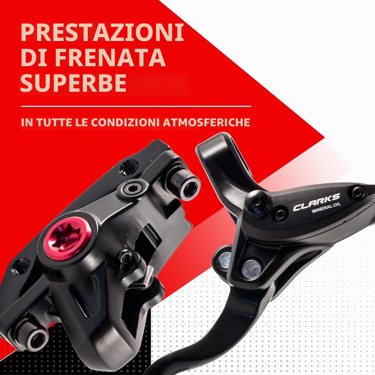 Clarks Cycle Systems M2 Set Freno A Disco Idraulico Compresi Rotori, Olive, Supporti IS, Nero, 160/160mm