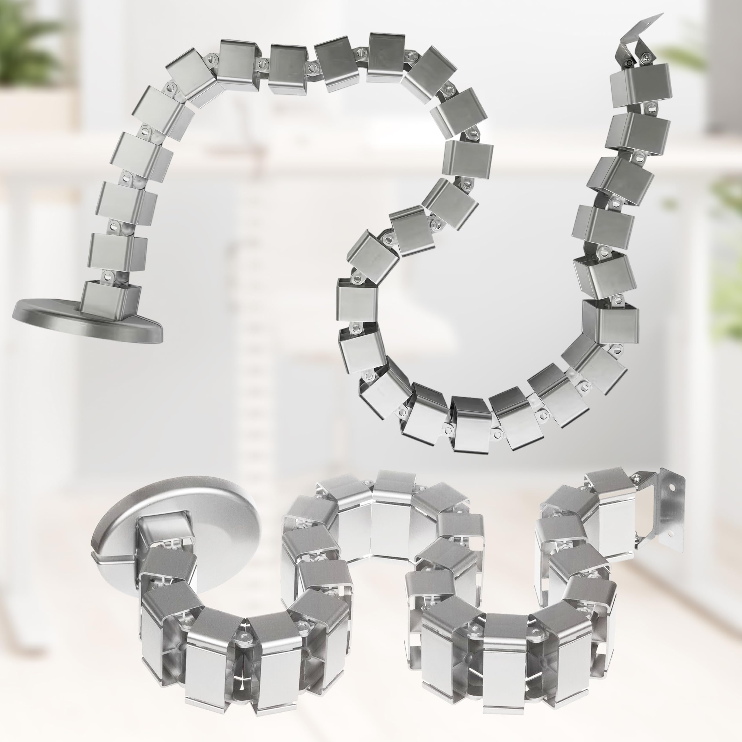 RICOO Organizador de Cables Canaleta Cable Z0101-S Escritorio Cubierta Cable Tidy Recoge-Cables Flexible Esconde bajo Mesa Accesorio Oficina