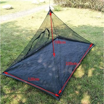 Mosquito Net with Bottom for Camping Bed Compact and Ultra-Light for Travel Outdoor Lightweight Mesh for 1-2 Person