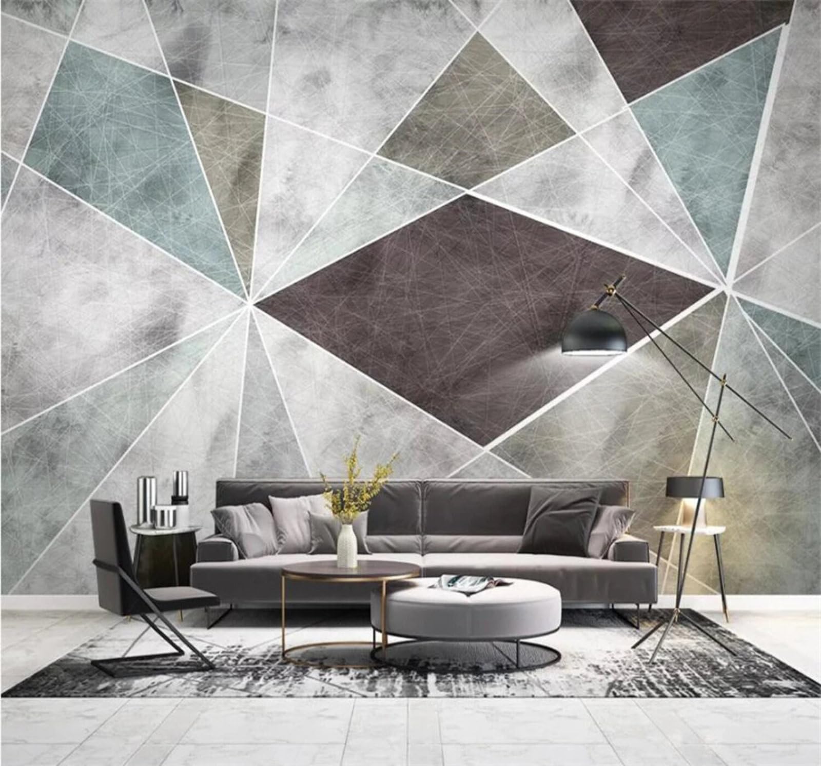 Wallpaper-3D-Xlm 400Cm×280Cm(B×H) Retro Abstract Geometric Minimalism Art 3D Wallpaper Easy Install Feature Office Living Room Sofa Bedroom Tv Background Wall Decoration-400Cm×280Cm