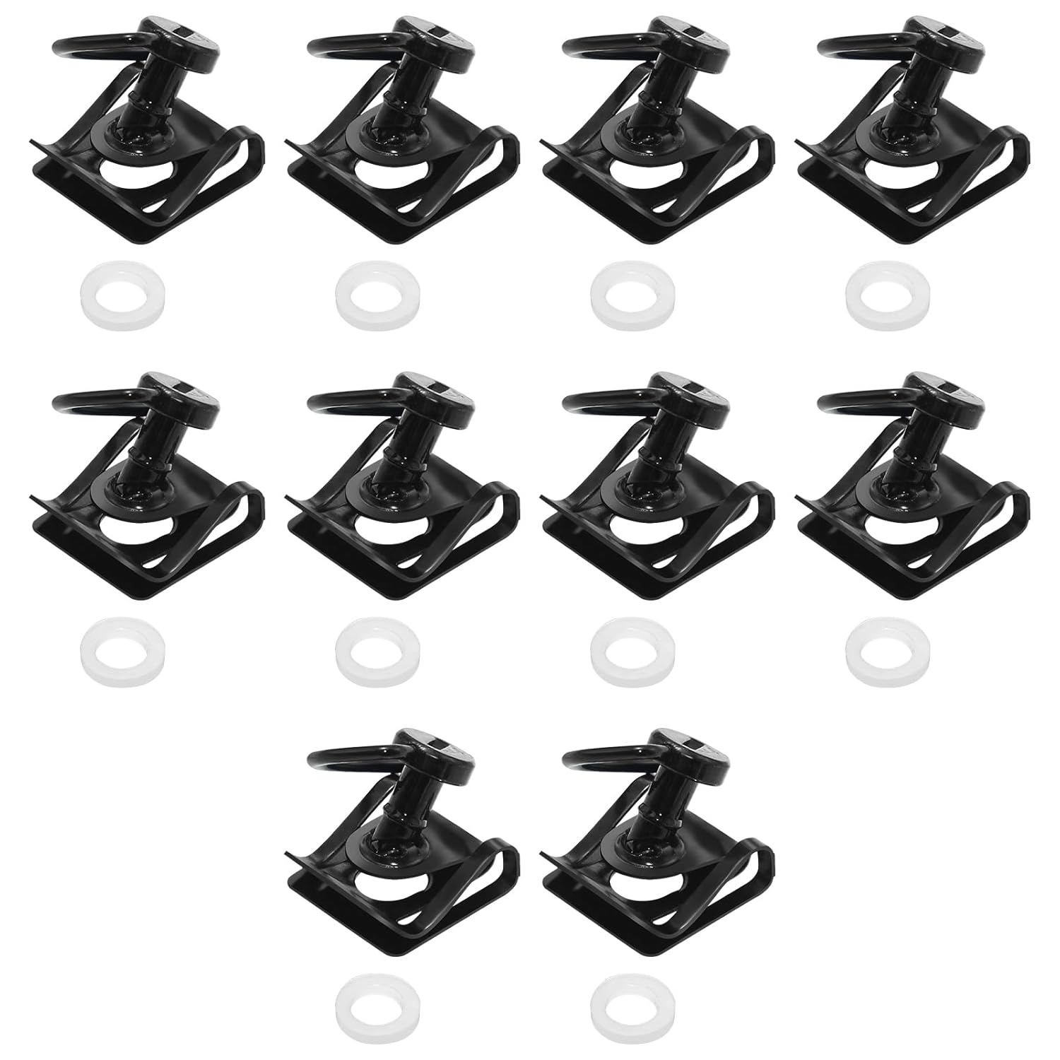 Motorcycle 1/4 Turn Quick Release Fasteners Fairing Bolts Studs Quarter Turn + Clips Fits for honda yamaha suzuki kawasaki ducati Aprilia Race Fairings, (10 Pack) Black