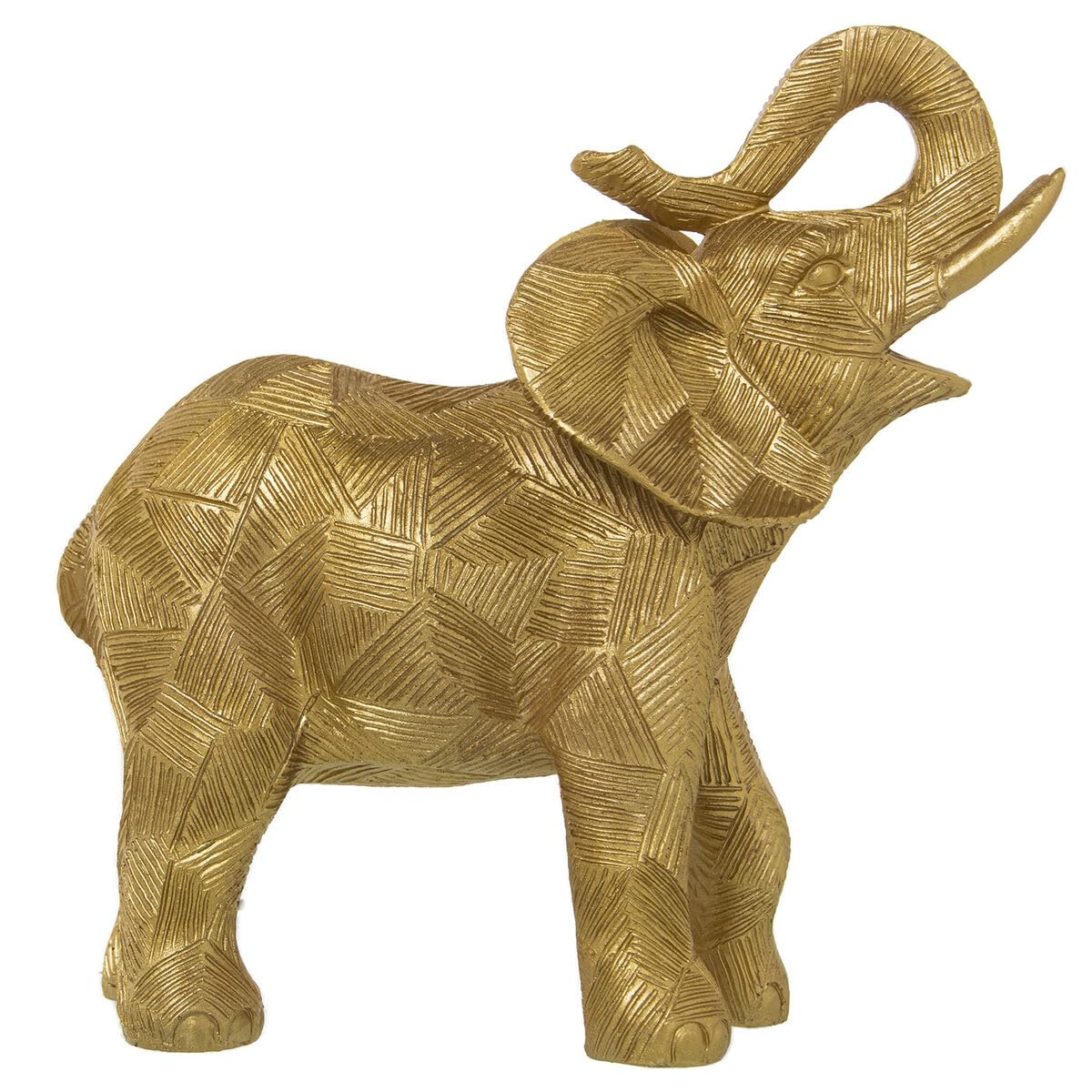 Alexandra House Living Figura Decorativa Dorado Plástico Elefante 12 x 25 x 26 cm
