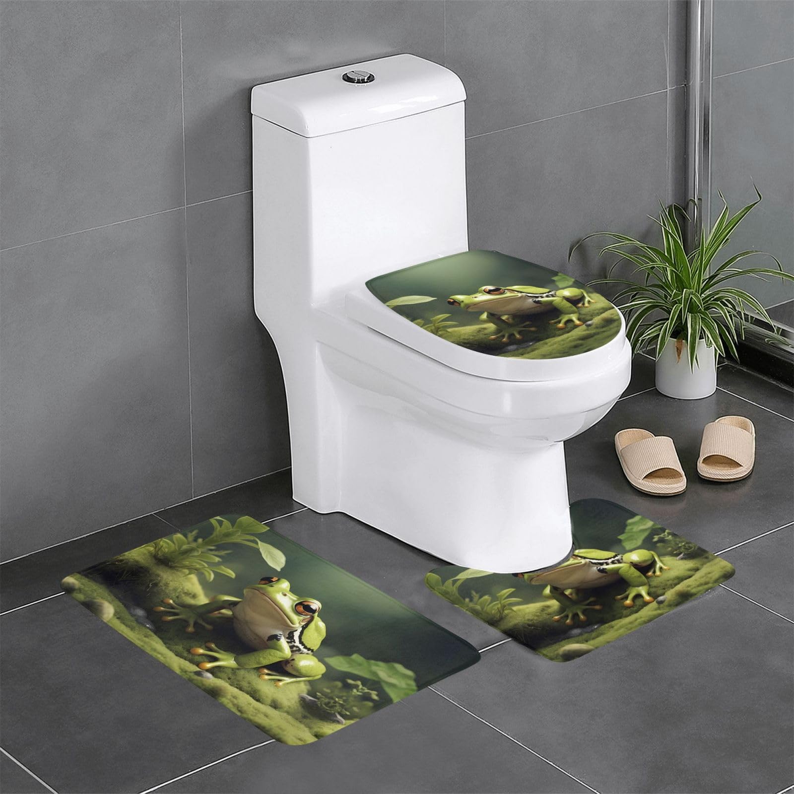 Tapis de salle de bain contre les glissades lot de 3 tapis mousse motifs