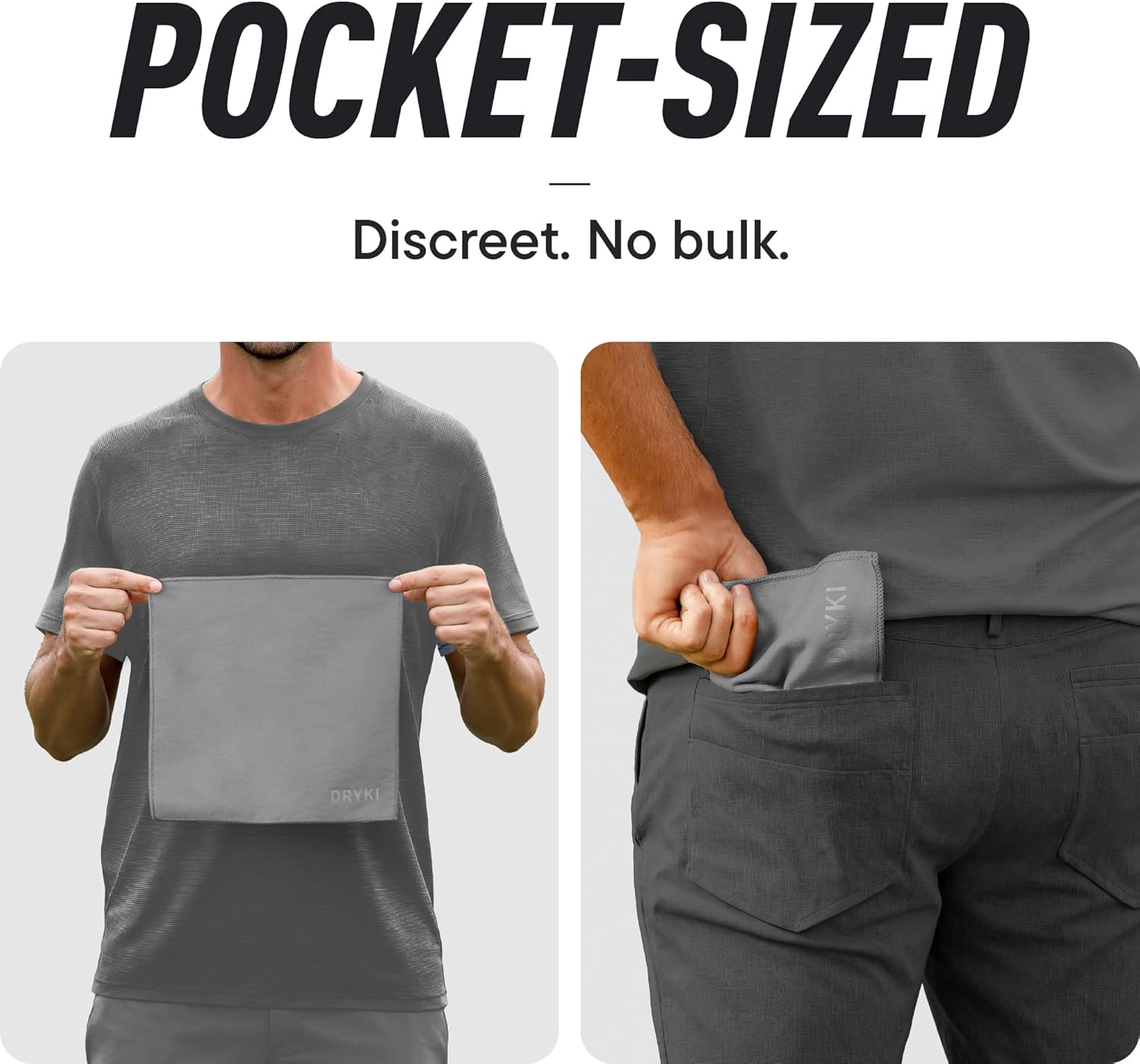 Sweat Absorbing Handkerchiefs - The Original Pocket-Sized Sweat Towels - Quick-Dry Microfiber Sweat Rags for Face, Hands, & Body - Men & Women - Gym, Sports, and Work (Grey: 5 Pack) - Image 4