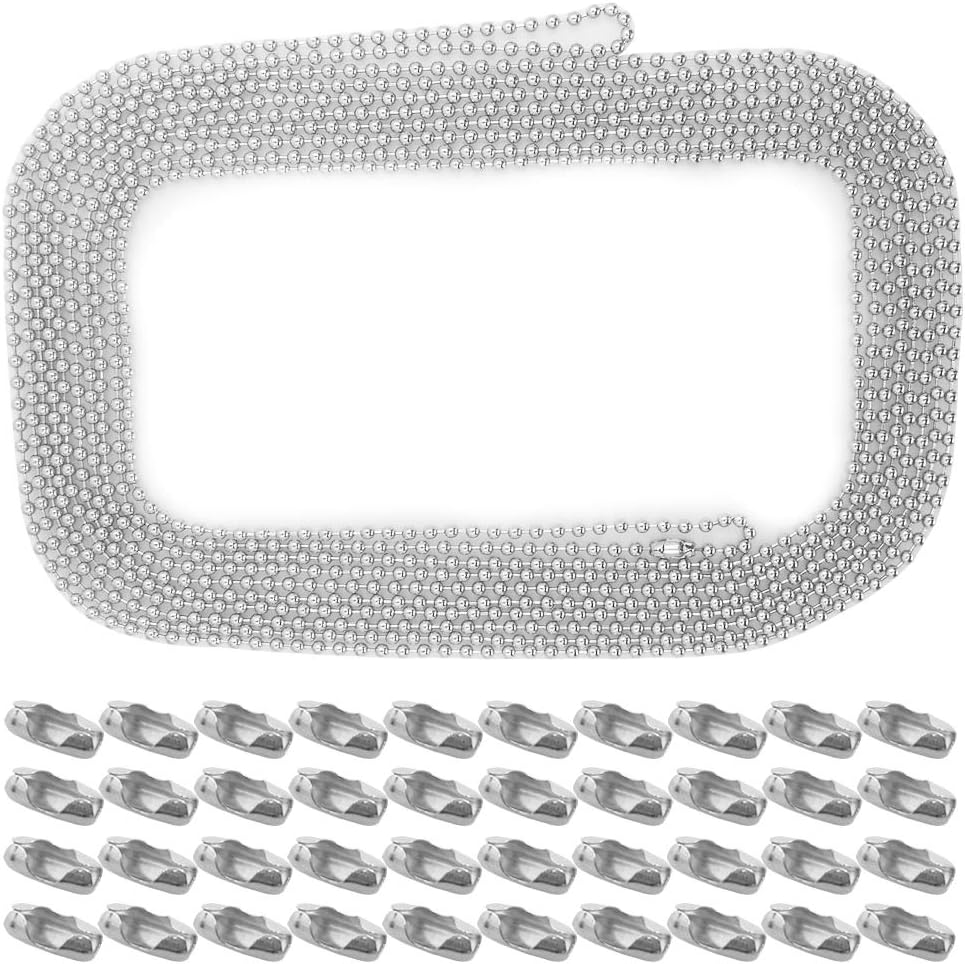 Beaded Pull Chain Extension with Connector,YuCool Stainless