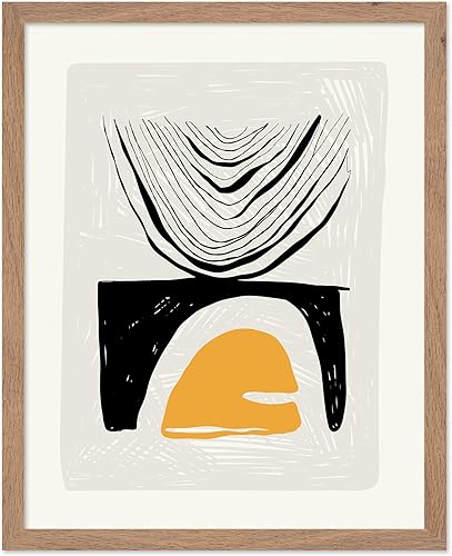 Miniatura 52 de Monem Art - Póster abstracto, impresión de dibujo de línea retro, arte moderno, arte negro y amarillo, arte moderno, arte bohemio elegante, arte Sin