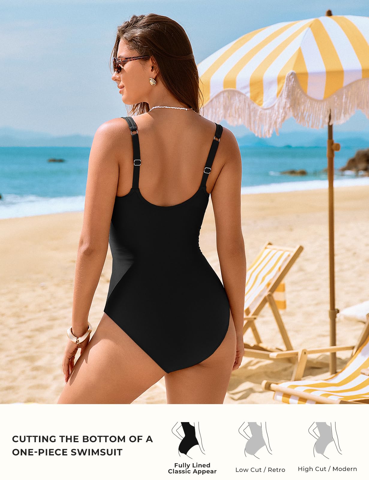 Hanna Nikole Damen Badeanzug Bauchweg,Push up Schwimmanzug Swimsuits Sexy Sheer Mesh Einteiler Bademode,Schlankheits Raffung V-Ausschnitt Monokini