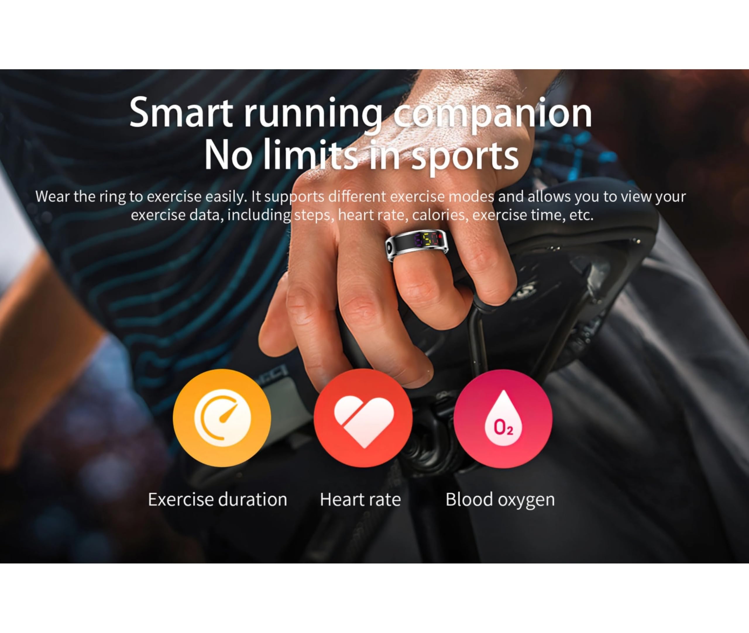 Smart Ring Health Tracker, Touch Control Fitness Ring mit Farbanzeigebildschirm, IP68 Edelstahl Smart Health Ring für die Schlafüberwachung, Telefon -App -Support (#8) (#9) (#10) (#11) (#12)