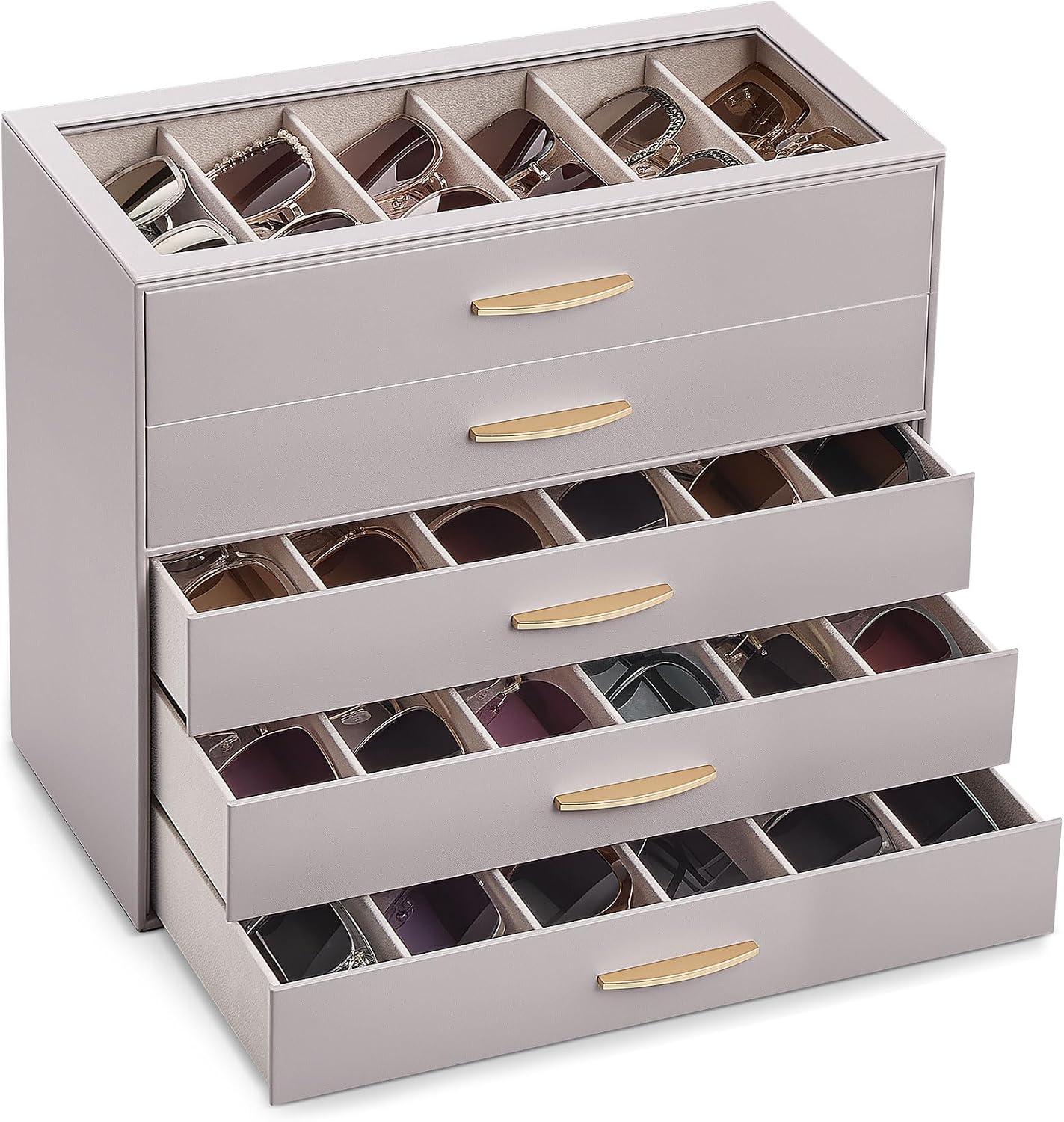 Lolalet Sunglasses Organizer Case for Women, Eyeglass Storage Holder