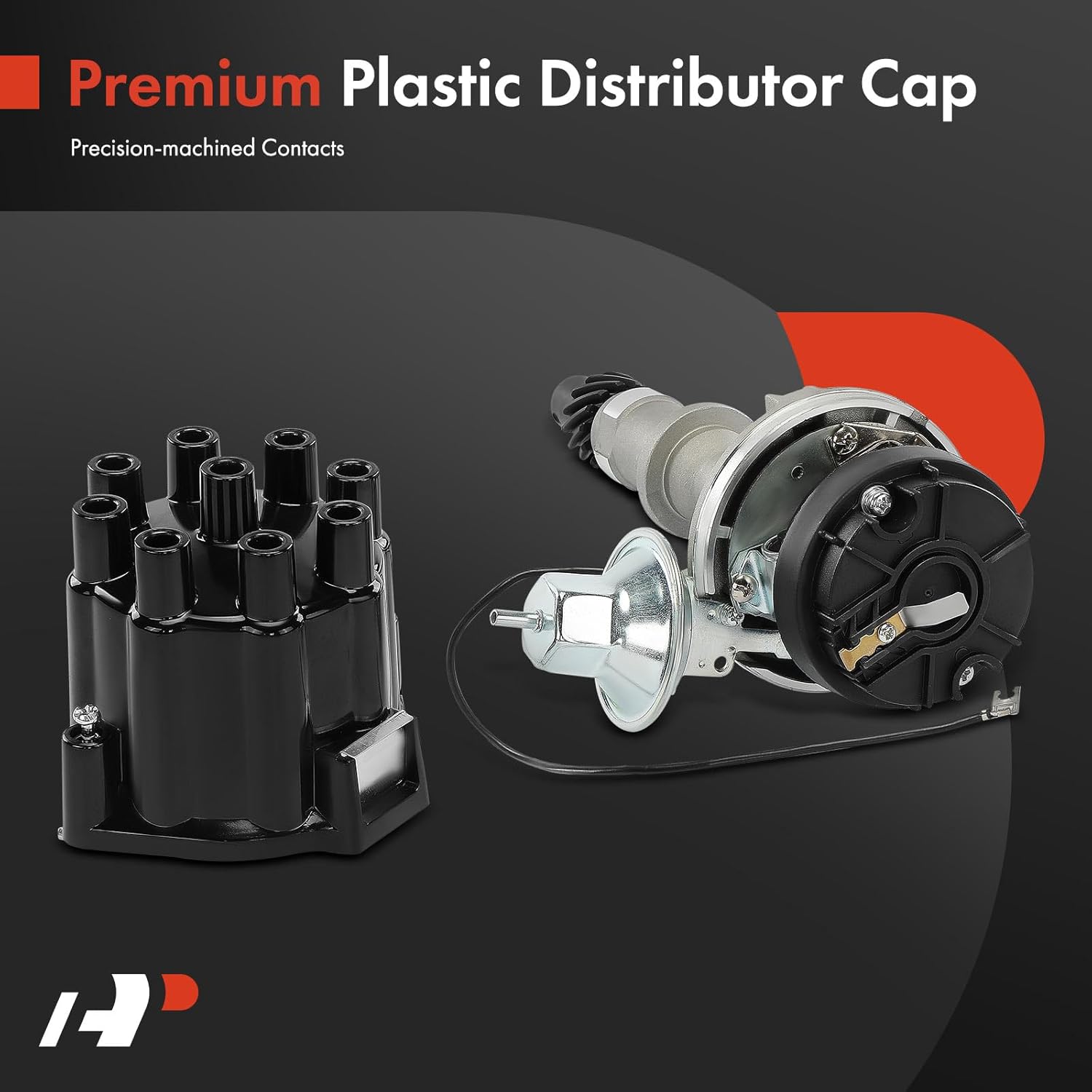 A-Premium Ignition Distributor with Cap and Rotor Compatible with Pontiac Bonneville, Catalina, Executive, Firebird, Grand Am, Grand Prix, Grand Safari, Grandville, GTO, LeMans