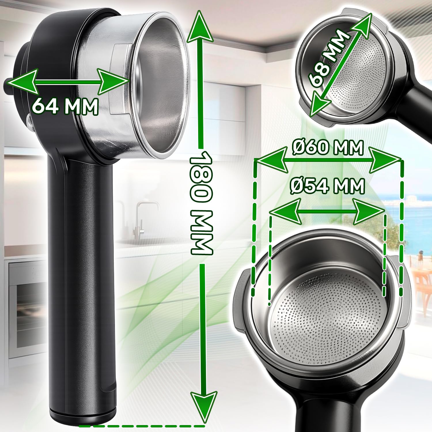 Portafiltro Cafetera con el Código Original 11008490 226551663 226551650 421941312101 996530067961 para Saeco para Philips para Gaggia - Garantía de 5 Años - ONIX TECH