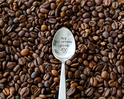 Miniatura 4 de HSSPIRITZ My Ice Cream Spoon - Cuchara de acero inoxidable grabada, la mejor cuchara de helado para amigos, mujeres, hombres, niños, cumpleaños, San