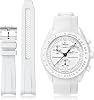 Strap for OMEGA x SWATCH Moonswatch Watch, 20mm, Soft Silicone Hollow Out Curved Strap for Men & Women