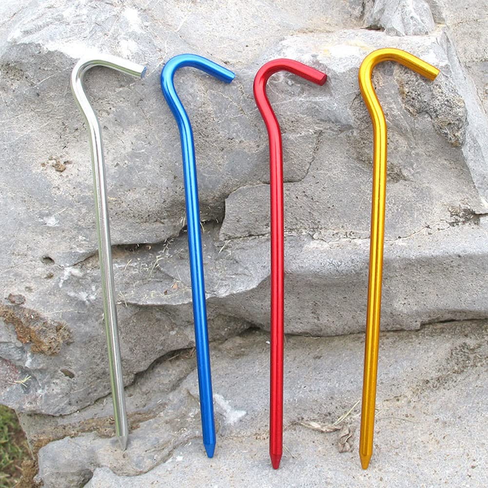 Szpilki do namiotu 18 cm śledzie do namiotu śledzie do namiotu ze stopu aluminium, akcesoria do namiotów/rozbijanie namiotu kempingowego na kemping, piesze wycieczki, wędrówki z plecakiem (kolor: zł