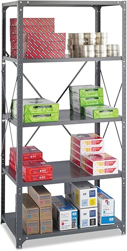 Miniatura 7 de Safco Productos 6267 Kit de estantes comerciales 36 pulgadas de ancho x 24 pulgadas de profundidad x 72 pulgadas de alto con 5 estantes, gris