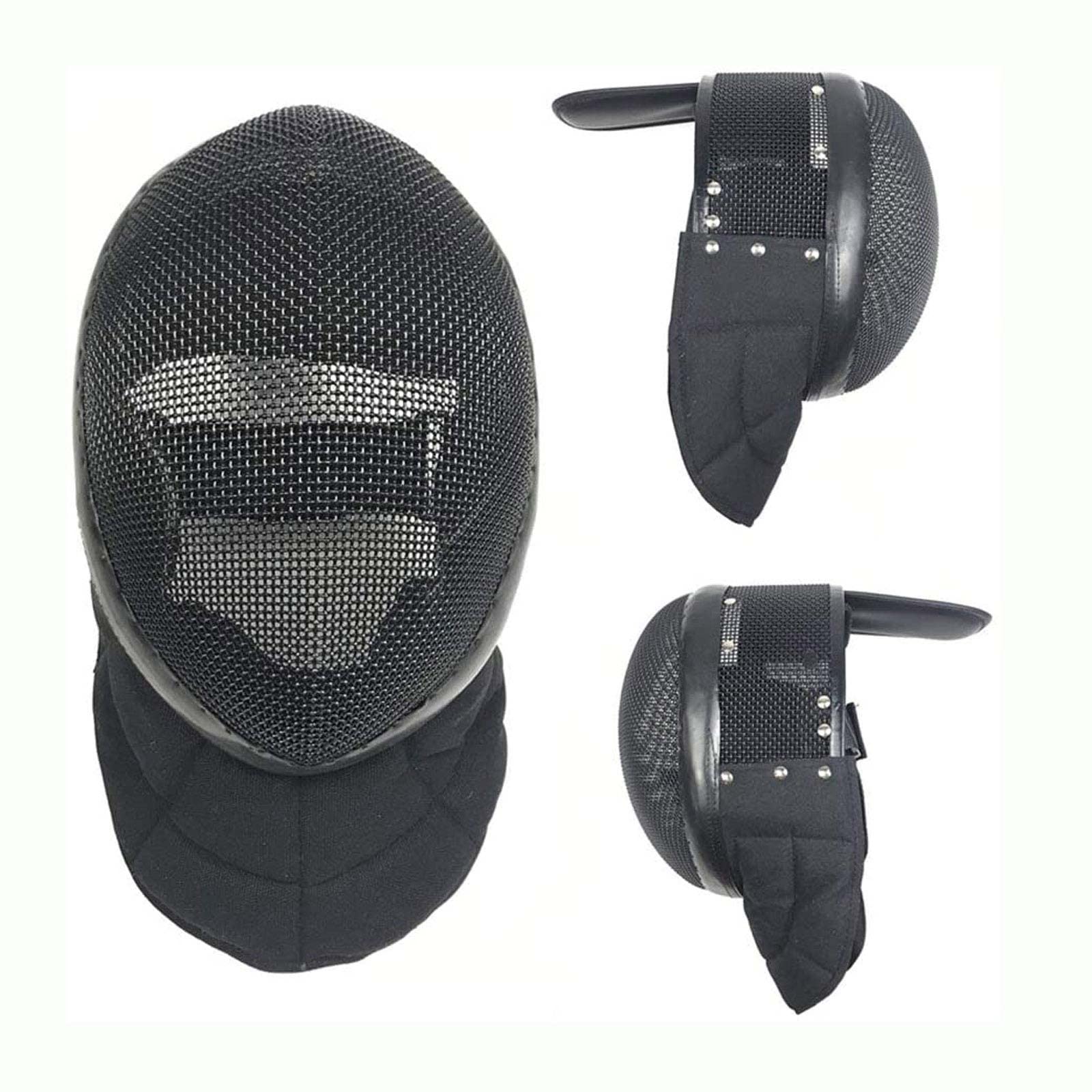 Fechttrainer-Helm Fechttrainer-Mütze (mit Abnehmbarem Futter) 1600N Fechttrainingsgeräte (Dicke : Black, Size : L)
