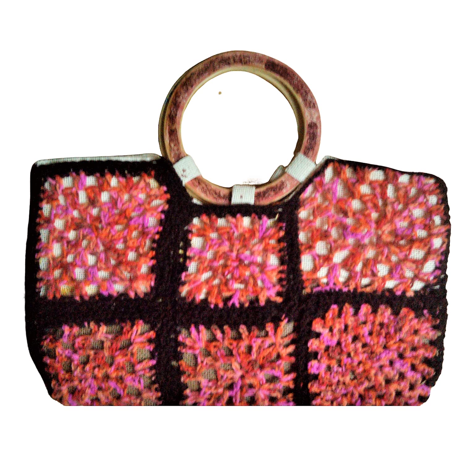 Sac cabas raphia bohème et grand sac plage crochet multicolore fait main