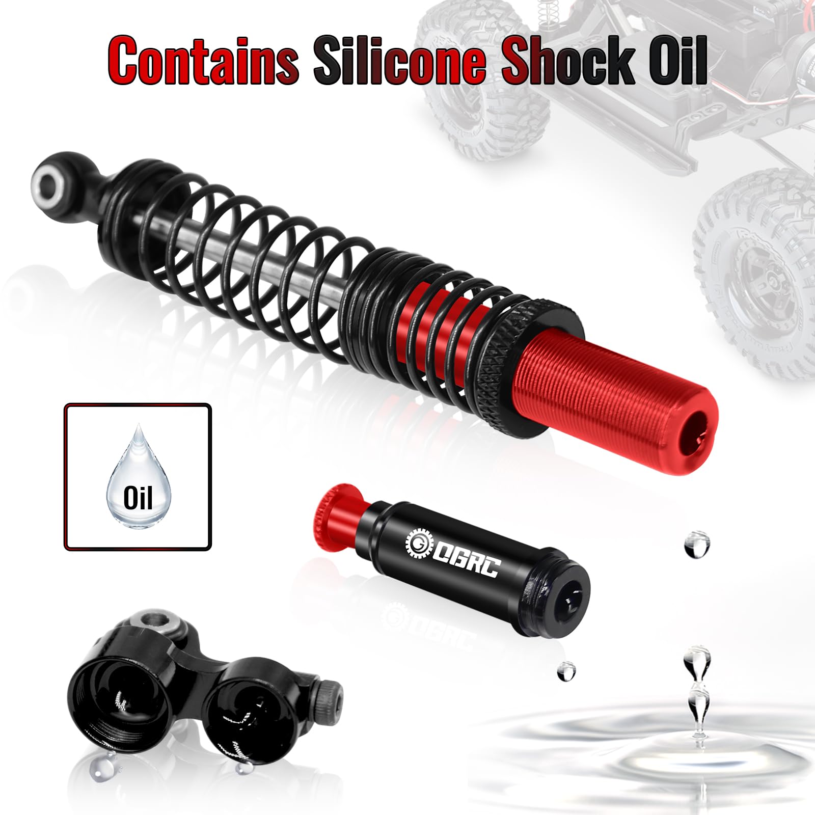 INTEGY Rebound Adj Piggyback Shock (2) for Axial 1/10 & Off-Road Scale